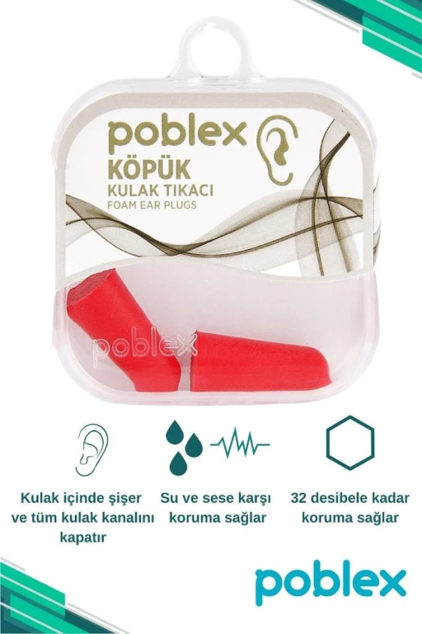 Poblex Köpük Kulak Tıkacı - Kulak Koruyucu Tıpası ürün görseli 1