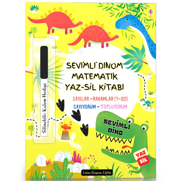 Sevimli Dinom Matematik YAZ-SİL Kitabı ürün görseli 1