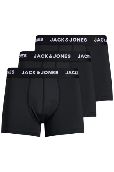 Jack Jones Black Mıcrofıbre 3 L ü Paket Erkek Boxer 12182421 ürün görseli 1