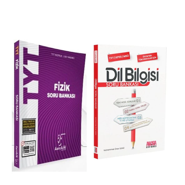 Karekök TYT Fizik ve AKM Dil Bilgisi Soru Bankası Seti 2 Kitap ürün görseli 1