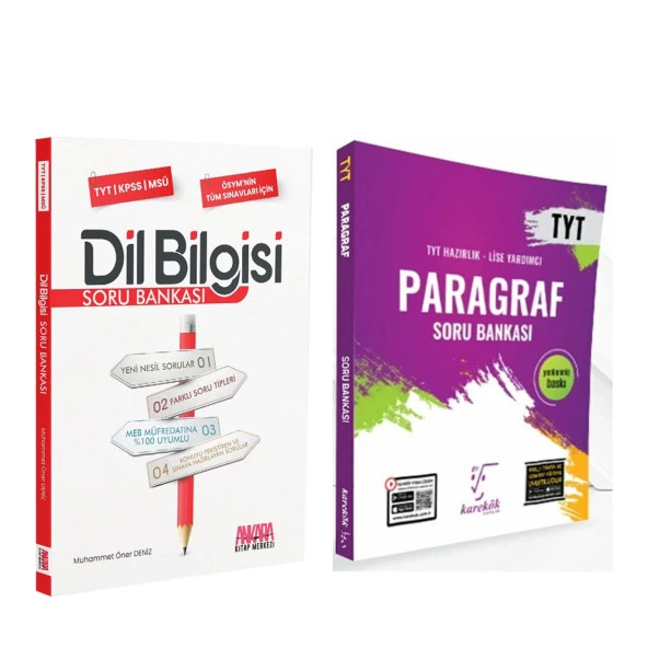 Karekök TYT Paragraf ve AKM Dil Bilgisi Soru Bankası Seti 2 Kitap ürün görseli 1