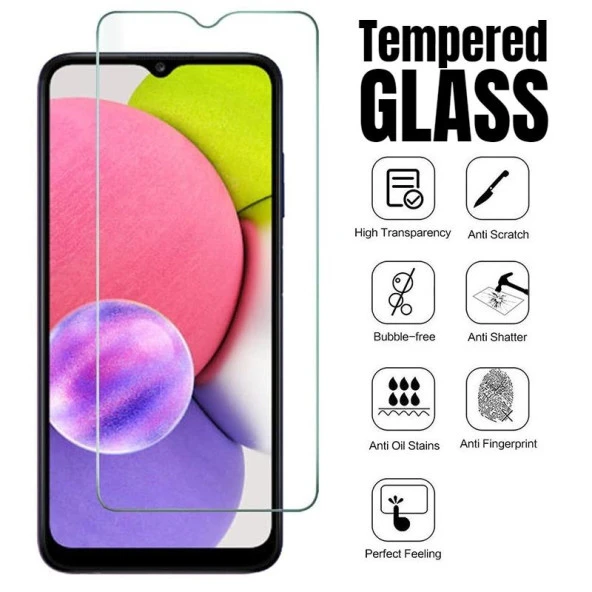 Samsung Galaxy A03 Kırılmaz Cam Ekran Koruyucu Temperli Cam ürün görseli 1