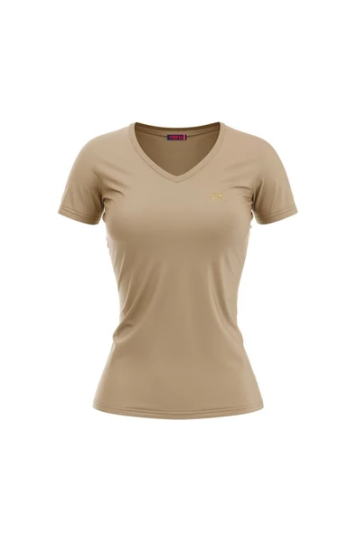Raru MULIER Kadın Pamuklu Bej Günlük T-shirt ürün görseli 1
