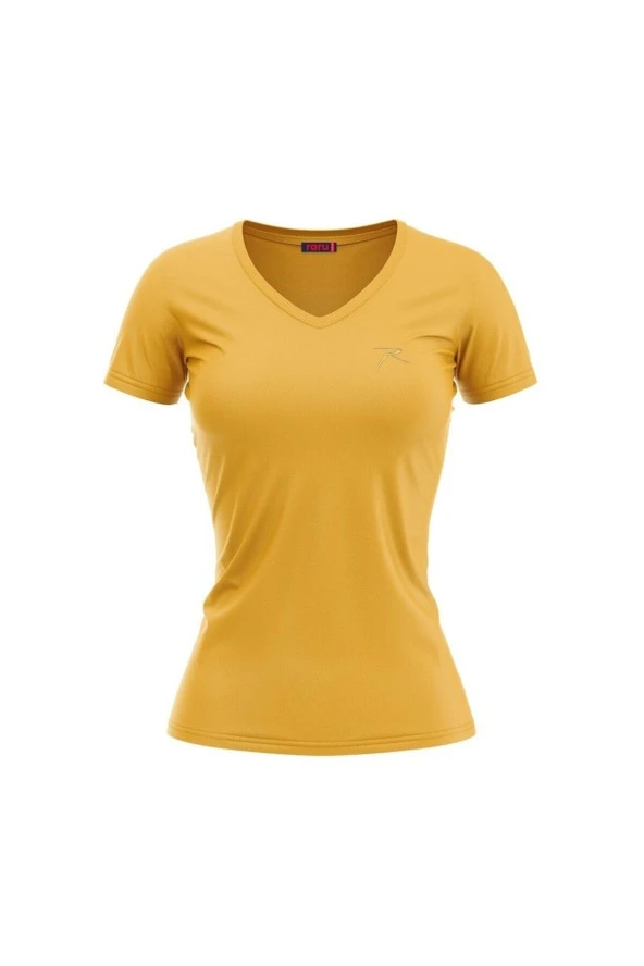 Raru MULIER Kadın Pamuklu Sarı Günlük T-shirt ürün görseli 1