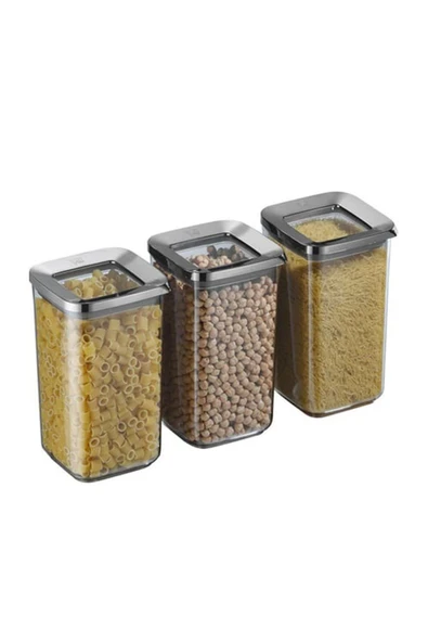 Vip Ahmet Vp-371 Kare Füme 3x1200 Ml Saklama Kabı ürün görseli 1
