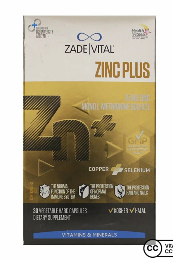 Zade Vital Çinko Plus 15 Mg 30 Kapsül - Resim 2