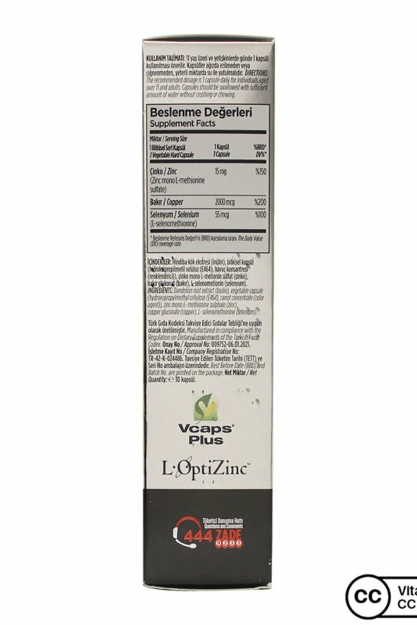 Zade Vital Çinko Plus 15 Mg 30 Kapsül - Resim 3