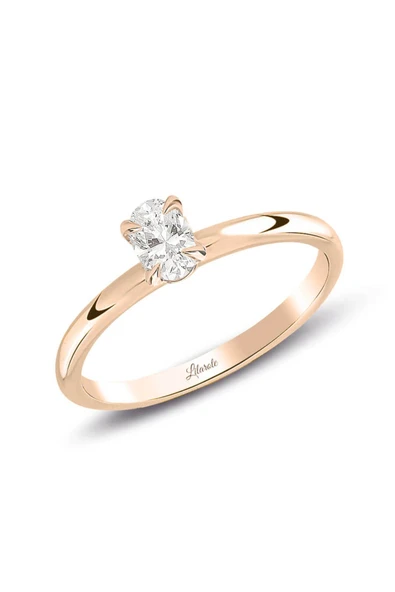 0.30 Ct Pırlanta Oval Tektaş Rose Yüzük ürün görseli 1