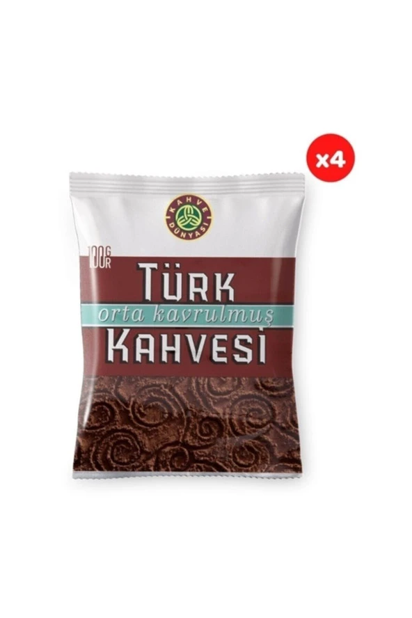 KAHVE DÜNYASI Orta Kavrulmuş Türk Kahvesi 100 Gr (4'Lü Paket) Orta Kavrulmuş Türk Kahvesi 100 Gr (4'Lü Paket) ürün görseli 1