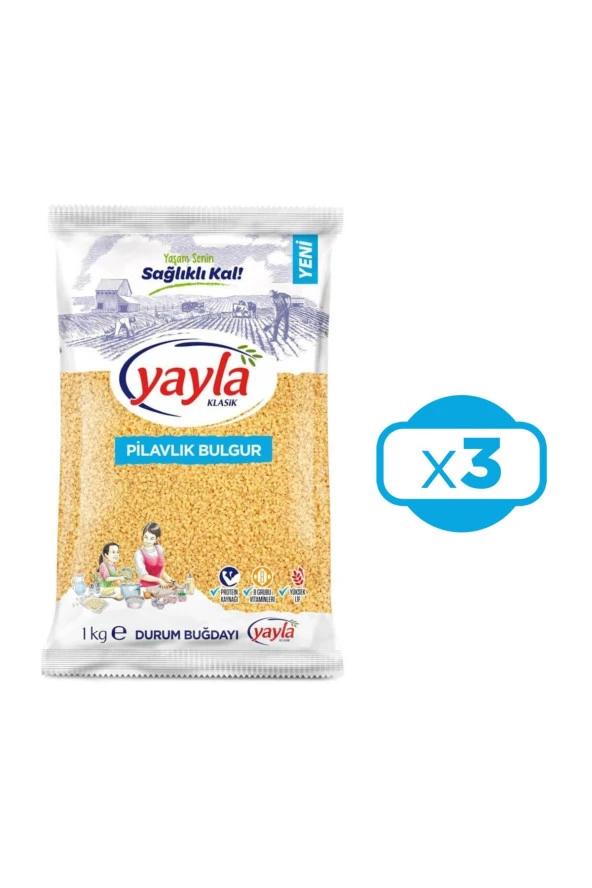 YAYLA BAKLİYAT Yayla Pilavlık Bulgur 1 Kg 3 Lü ürün görseli 1