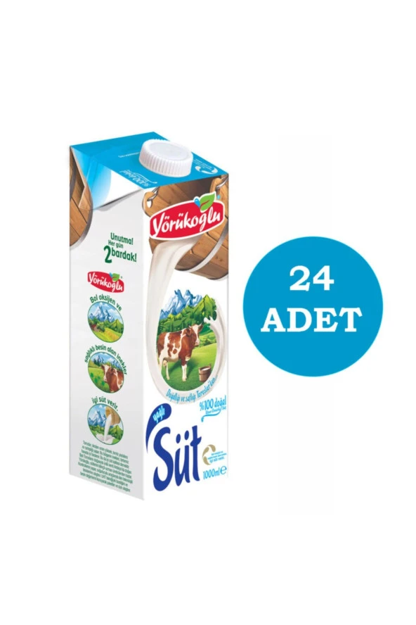 YÖRÜK Oğlu Süt Tam Yağlı 1 Lt X 24 Adet (2 Koli) ürün görseli 1