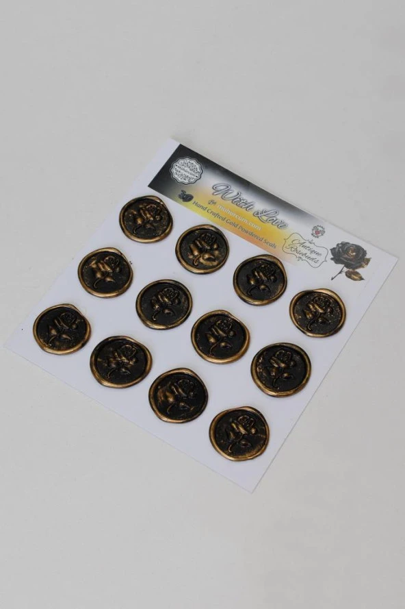 Mühürcüm Antique Rosebuds 12 Adet 3D Hazır Kendinden Yapışkanlı Sticker Mühür RM2105 ürün görseli 1