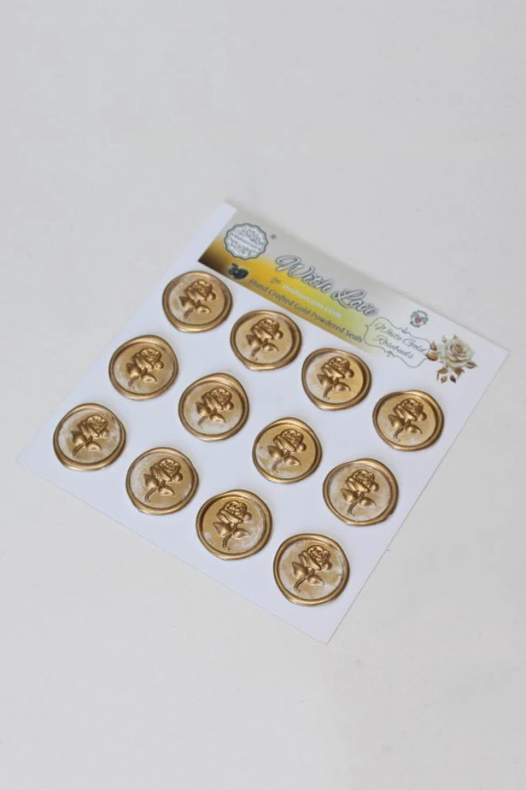 Mühürcüm White Gold Rosebuds 12 Adet 3D Hazır Kendinden Yapışkanlı Sticker Mühür RM2107 ürün görseli 1