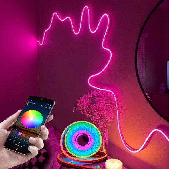 neeko NEON RGB LED - MOBİL KONTROL - App - Full Renk -  - 2,5 Metre ürün görseli 1