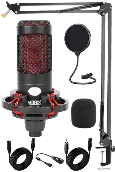Midex CXN-30 Paket-1 Condenser Mikrofon Stand Pop Filtre Seti ürün görseli 1