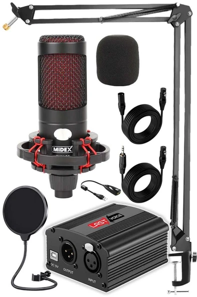 Midex CXN-30 Paket-3 +48V Phantomlu Mikrofon Stand Seti ürün görseli 1