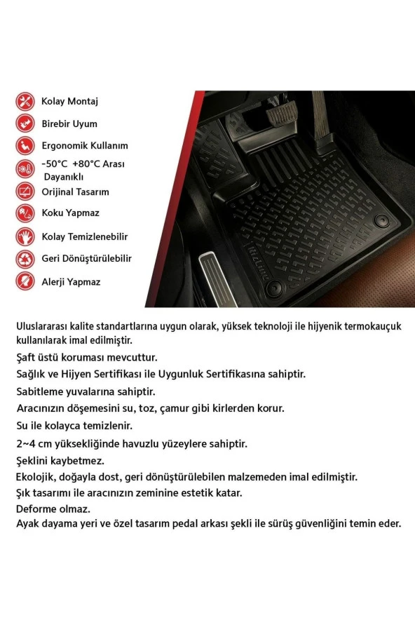Rizline  Honda Cr-v 2013-2017 3d Paspas Siyah ürün görseli 1