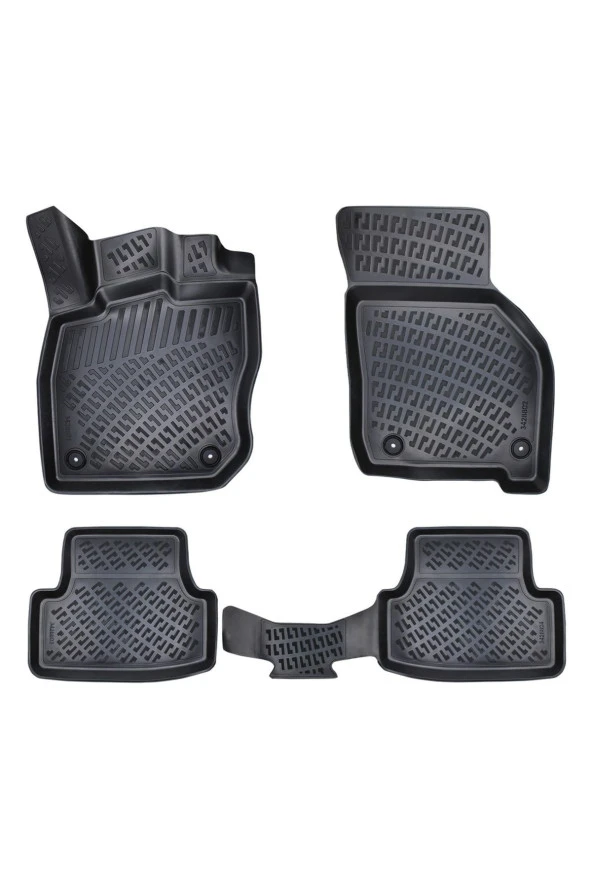 Rizline  Volkswagen Golf 4 1997-2005 3D Siyah Kokusuz Havuzulu Paspas Takımı ürün görseli 1
