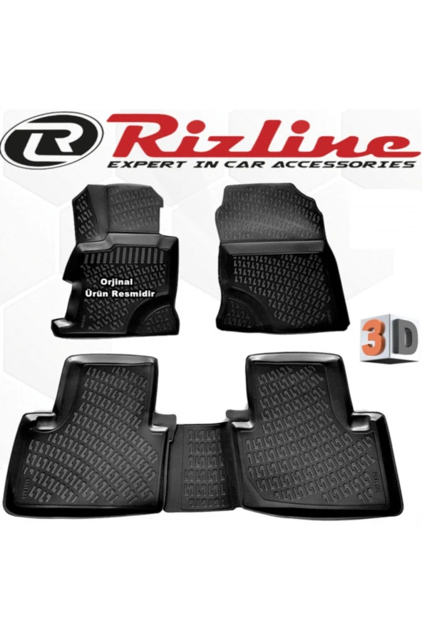 Rizline  Honda Civic 3d Paspas Havuzlu Sedan 2001 - 2006 Arası Siyah 4 Lü Set ürün görseli 1