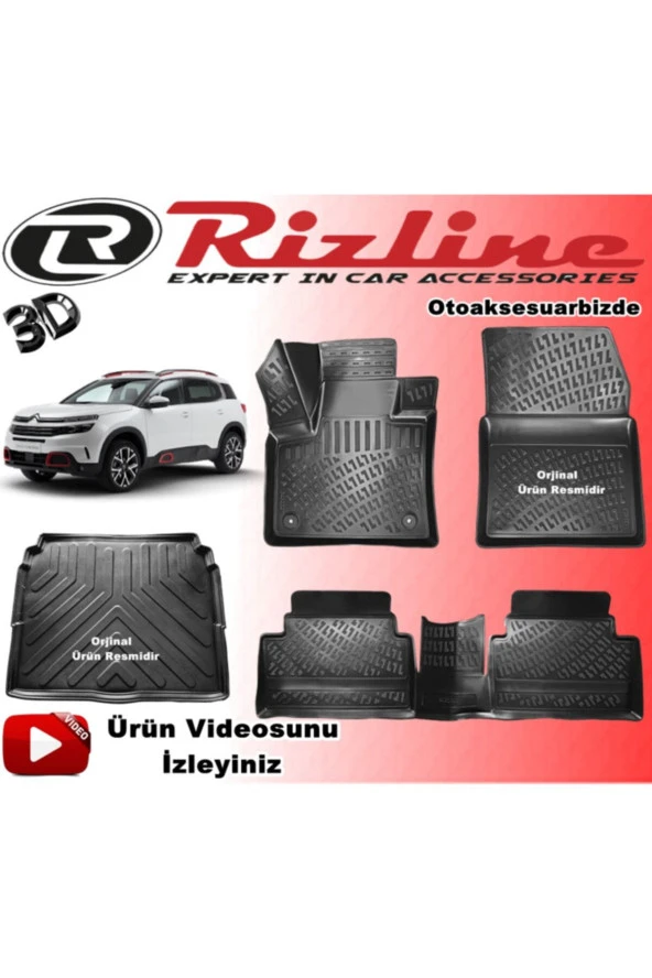 Rizline  C5 Aircross 3d Havuzlu Paspas+alt Bagaj Havuzu 2019 Sonra ürün görseli 1