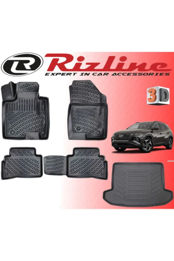 Rizline  Hyundai Tucson 3d Havuzlu Paspas + Bagaj Havuzu 2021 Sonrası ürün görseli 1