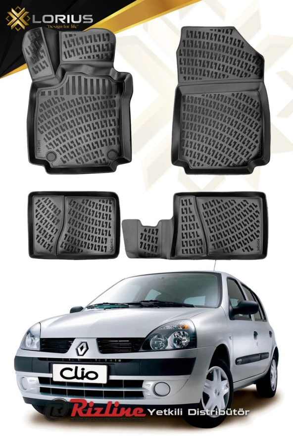 Rizline  Renault Clio 2 1998-2005 3d Havuzlu Paspas ürün görseli 1