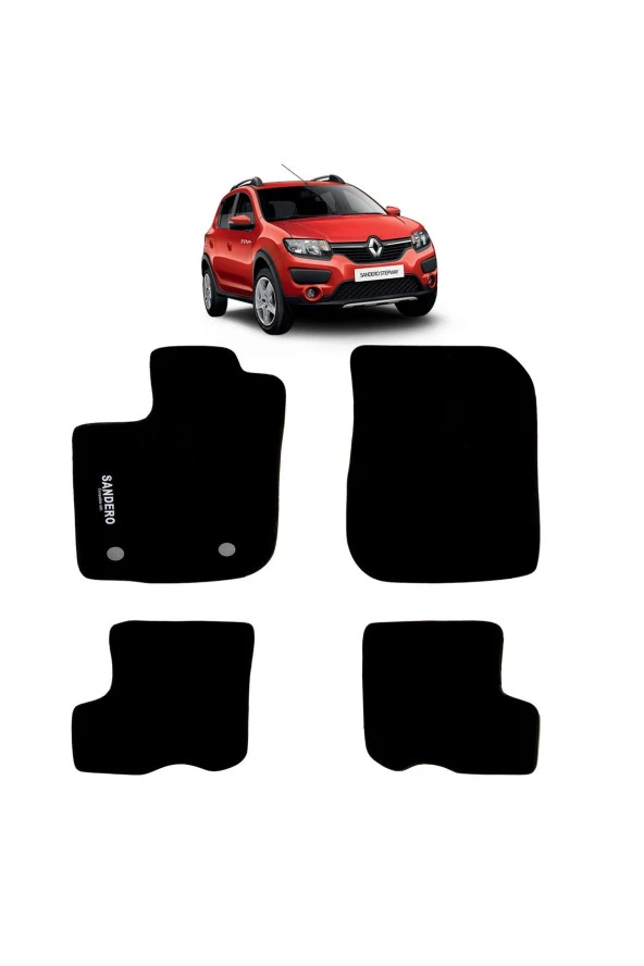 Rizline  Dacia Sandero uyumlu  2013-2020 Halı Paspas Siyah ürün görseli 1