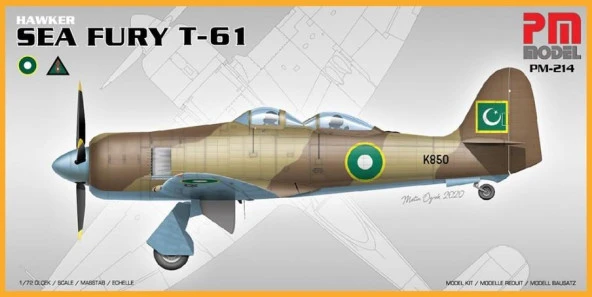 Hawker Sea Fury T-61 Pm Model Avcı-Eğitim Uçağı Demonte Plastik Maketi ürün görseli 1