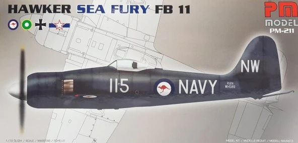Hawker Sea Fury FB11 Pm Model Avcı Uçağı Demonte Plastik Maketi ürün görseli 1
