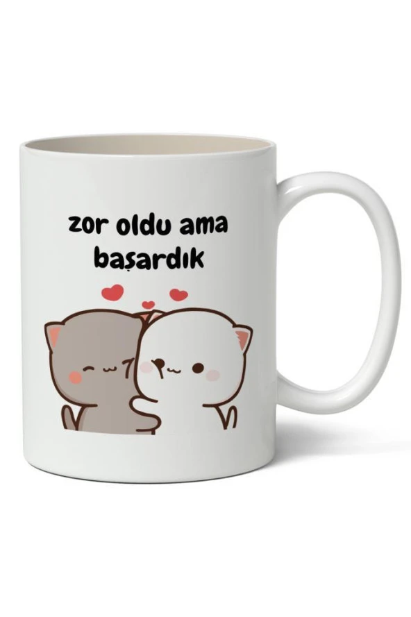 Zor Oldu Ama Başardık Baskılı Kupa Bardak Baskılı Kahve Kupa Bardak ürün görseli 1