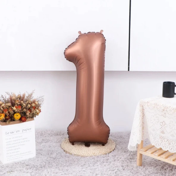 Çikolata Rakam Folyo Balon 1 Yaş 75 cm ürün görseli 1