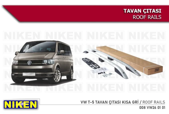 Vw Transporter T5 T6 T7 Tavan Çıtası Port Bagaj Taşıyıcı Gri Kısa ürün görseli 1