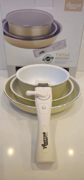 Bondy Amercook Bondy  4 Parça Tava Seti - Krem - Resim 2