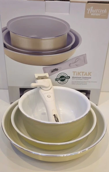 Bondy Amercook Bondy  4 Parça Tava Seti - Krem ürün görseli 1
