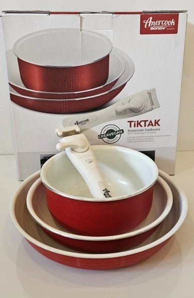 Bondy Amercook 4 Parça Tava Seti - Kırmızı ürün görseli 1