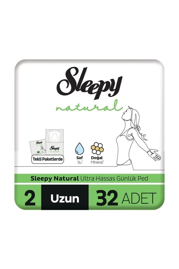 Sleepy Natural Ultra Hassas Günlük Ped Uzun 32 Adet Ped ürün görseli 1