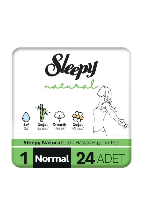 Sleepy Natural Ultra Hassas Hijyenik Ped Normal 24 Adet Ped ürün görseli 1