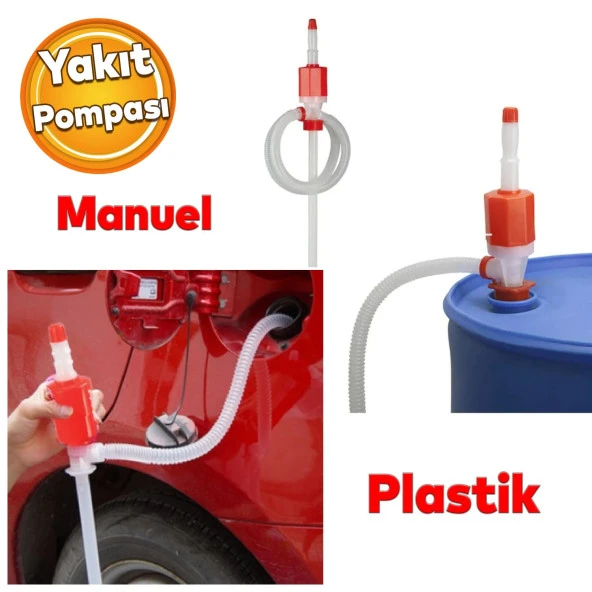 Araba Araç Otomobil Benzin Mazot Su Pompası Yakıt Transfer İkmal Aktarma Plastik Pompa Vak Vak ürün görseli 1