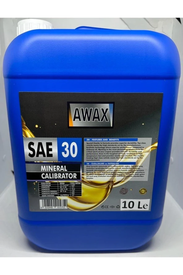 AWAX Sae/30 - 10 Litre Motorlu Testere ve Zincir Yağı Üretim Yılı:2025 ürün görseli 1