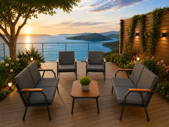 VİENTO 2-2-1-1 BAHÇE BALKON MOBİLYASI,SEHPALI, ürün görseli 1