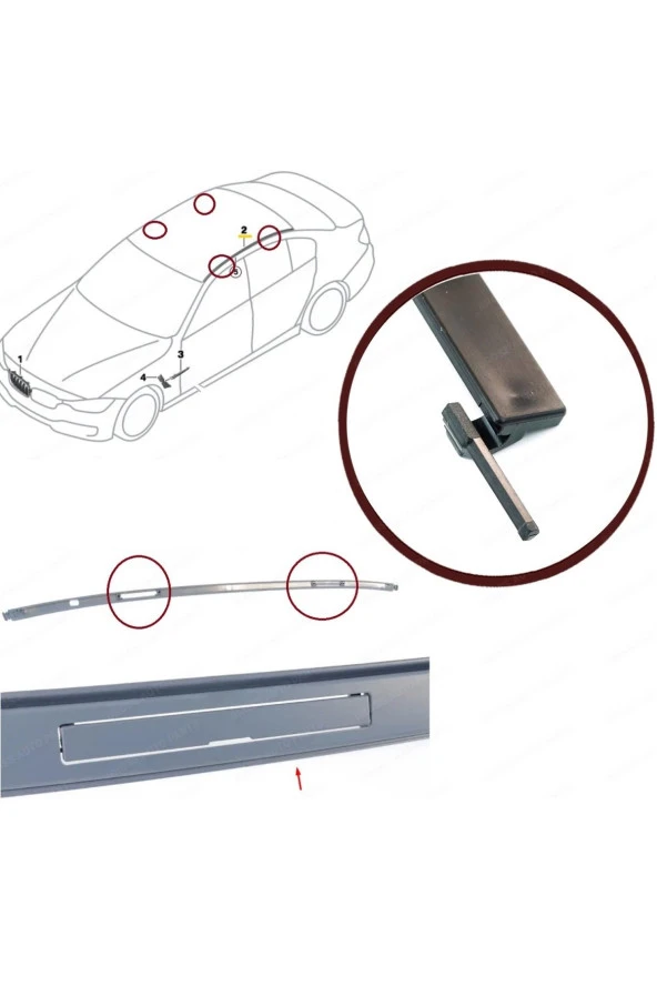 BMW 3 Serisi F80 Tavan Oluk Çıta Port Kapağı 11-2020 51137312617 ürün görseli 1