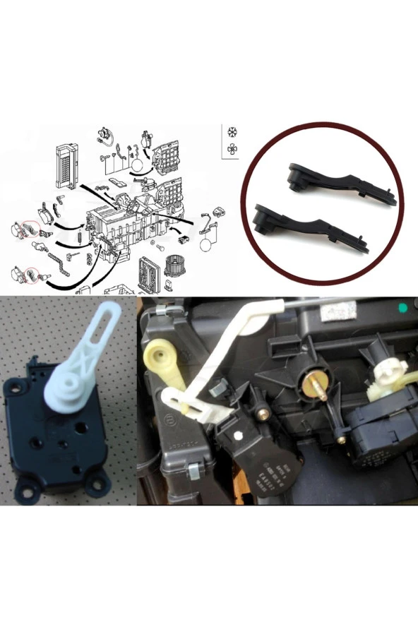 MERCEDES W203 C Class Klima Hava Yön Motor Kolu 2000-2007 2 Adet ürün görseli 1