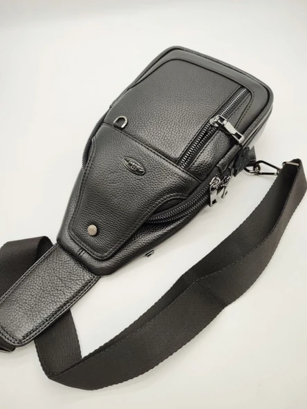 Erkek Deri Badi Bag Çanta Spor Model Siyah Renk ürün görseli 1