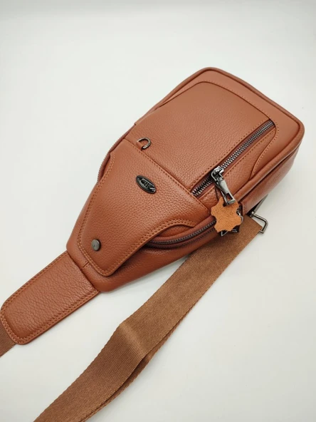Erkek Deri Badi Bag Çanta Spor Model Taba Renk ürün görseli 1