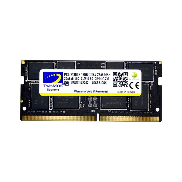 Twinmos MDD416GB2666N 16GB DDR4 2666MHz CL19 Notebook Bellek ürün görseli 1