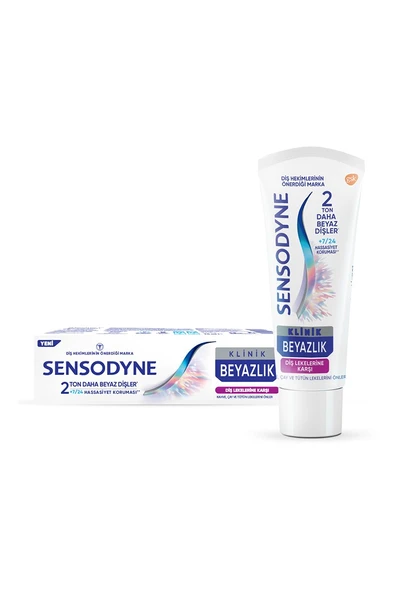 Sensodyne Klinik Beyazlık Diş Lekelerine Karşı Diş Macunu 75 ml ürün görseli 1