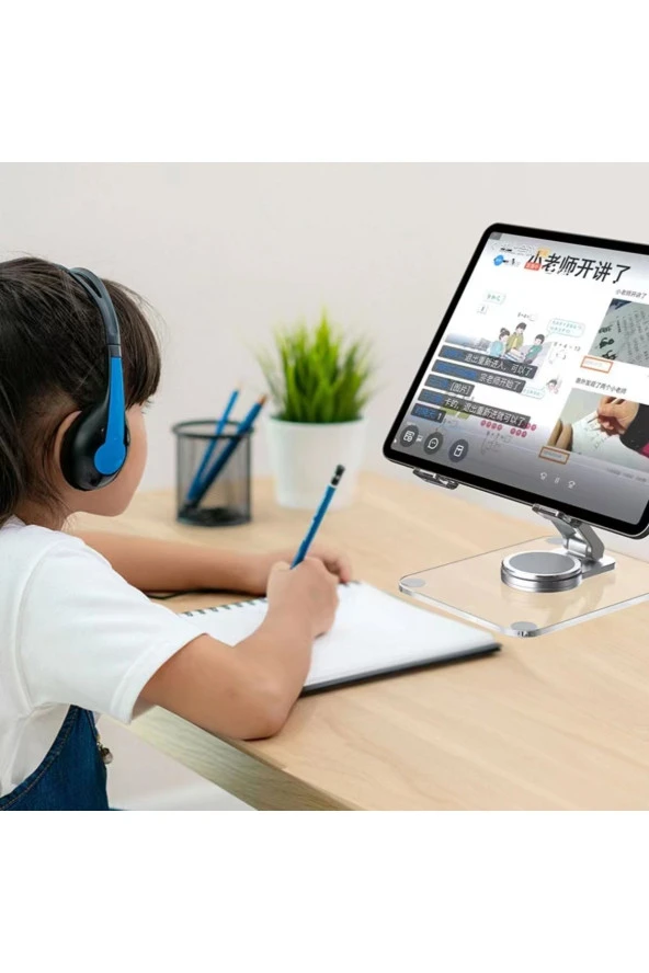 IDE Tablet Tutucu Metal Evrensel Masaüstü 360 Derece Dönen Tablet Standi ürün görseli 1