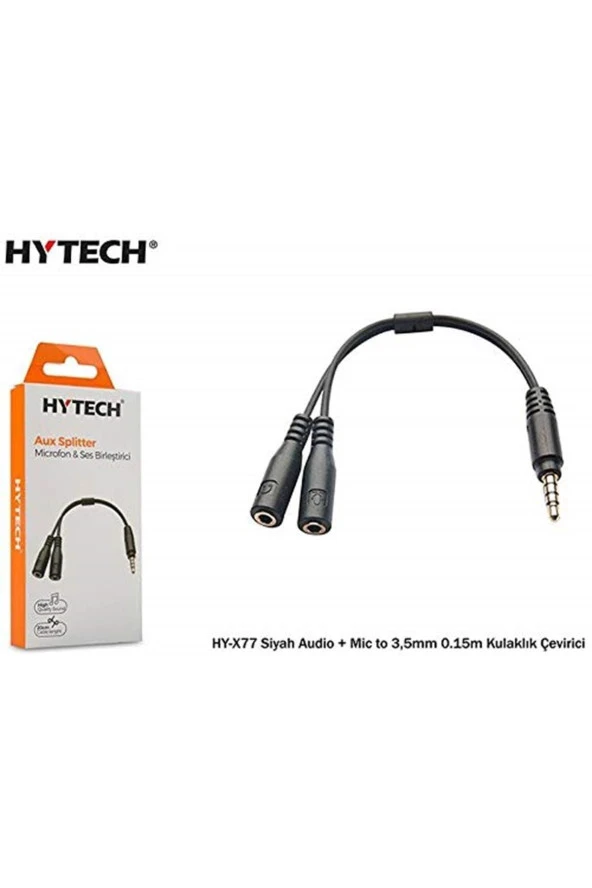 Hytech Hy X77 Siyah Audio + Mic To 3,5Mm 0.15M Kul / Hytech ürün görseli 1