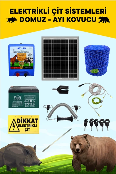 ATLAS ELEKTRİKLİ ÇİT 5 YIL GARANTİ 2000MT SET ÖMÜRLÜK ÜRÜN NO4 ürün görseli 1