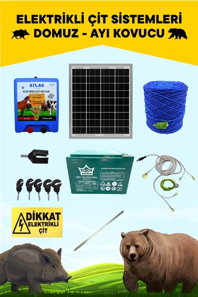 ATLAS ELEKTRİKLİ ÇİT 5 YIL GARANTİ 500MT PROFESYONEL ÖMÜRLÜK ÜRÜN NO1 ürün görseli 1